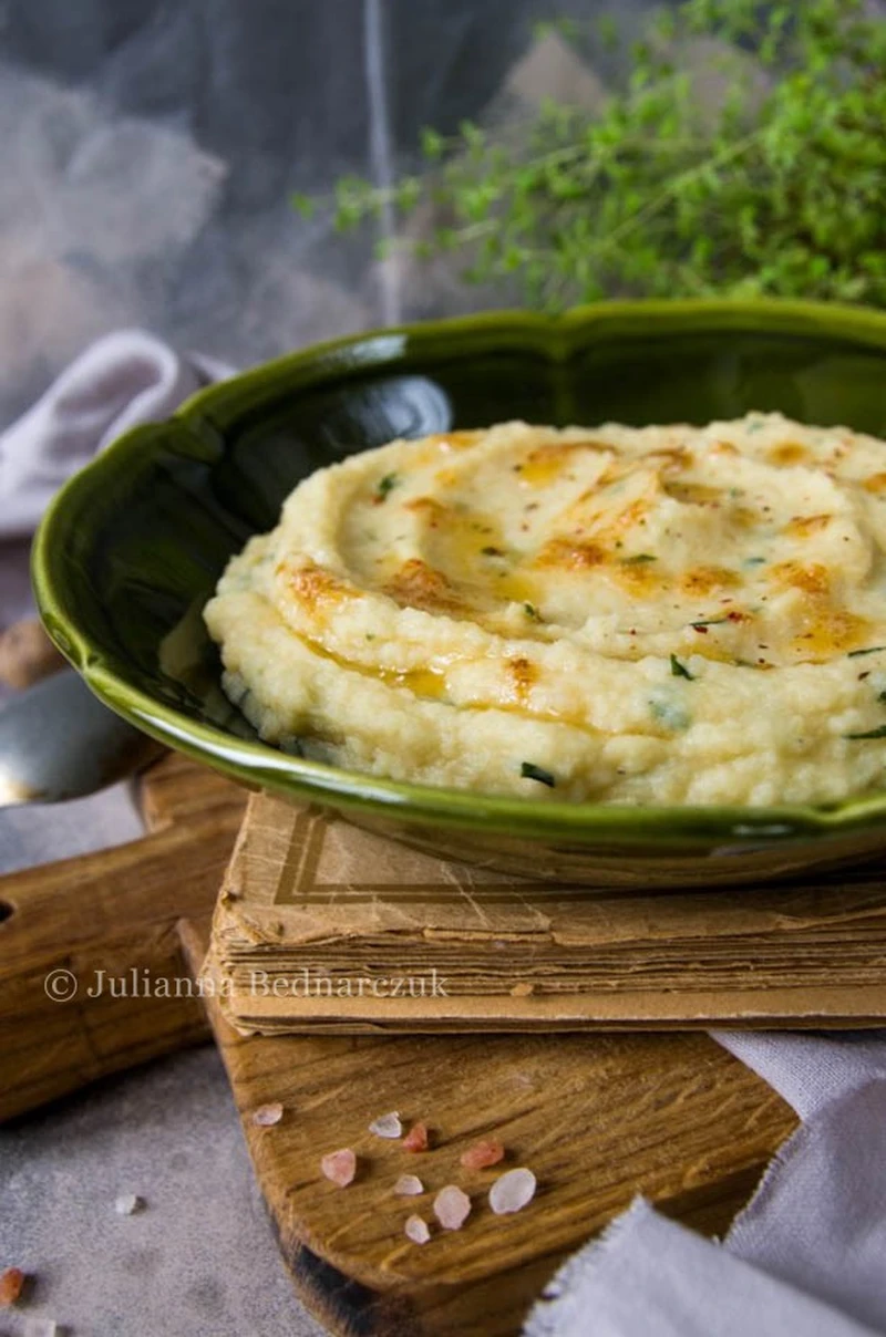 Puree selerowe z bazylią i palonym masłem