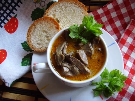 Gulasz z serc indyczych. Wyśmienity i delikatny.