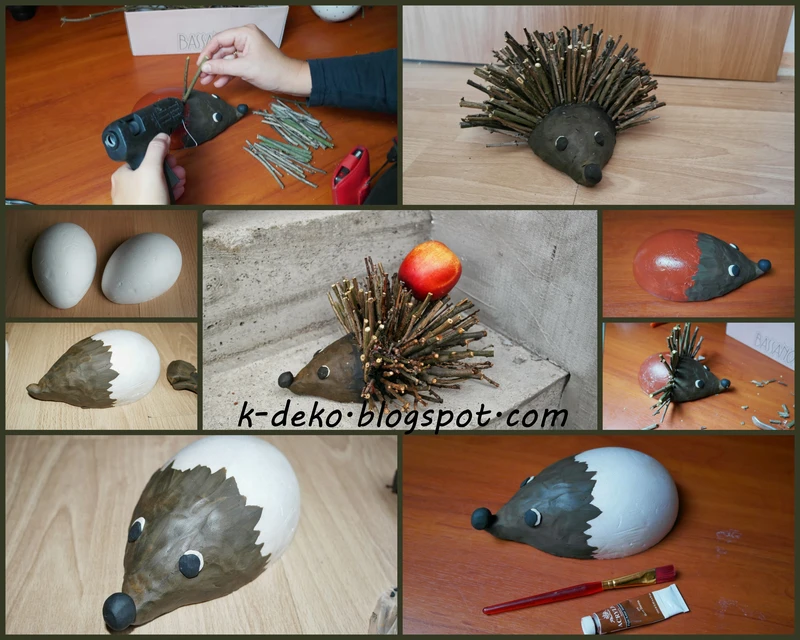Jeżyk z gałązek -krok po kroku