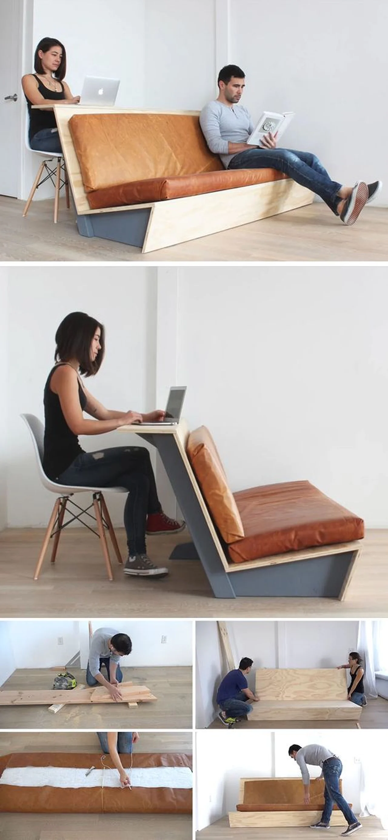 DIY- sprytna kanapa z biurkiem