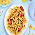 Makaron z fasolką szparagową i papryką