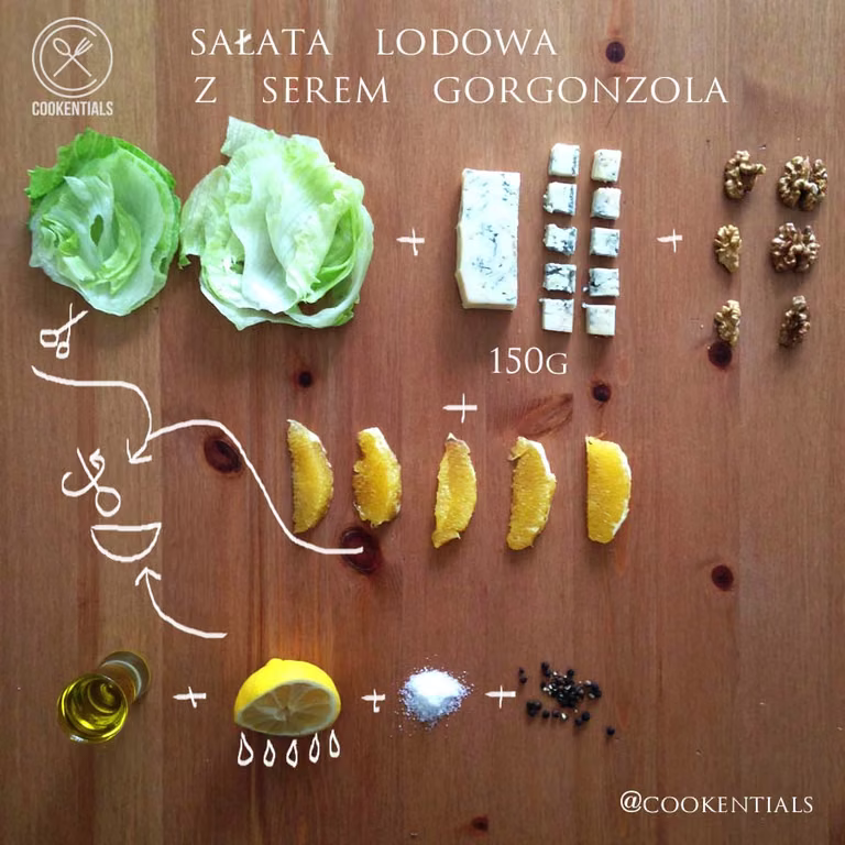 Sałatka z orzechami i serem gorgonzola