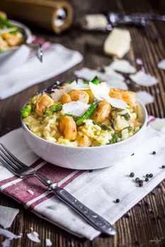 Risotto ze szparagami i krewetkami