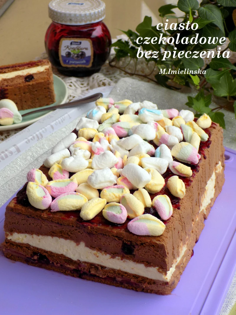 ciasto czekoladowe z marshmallow (bez pieczenia)