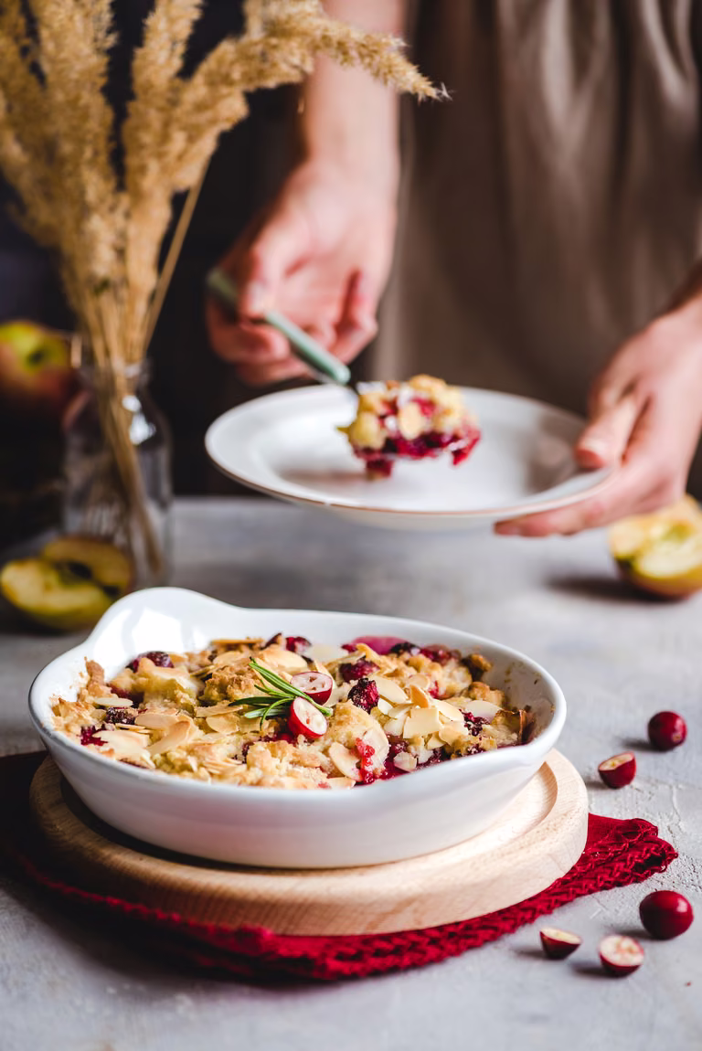 Żurawinowe crumble z jabłkami