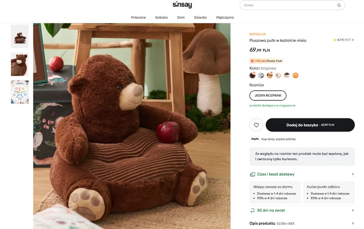 Zdjęcie Ten miś to nie zabawka! Bestsellerowa pufa z Sinsay za 69,99 zł rozkochuje dzieci (i rodziców)! #3