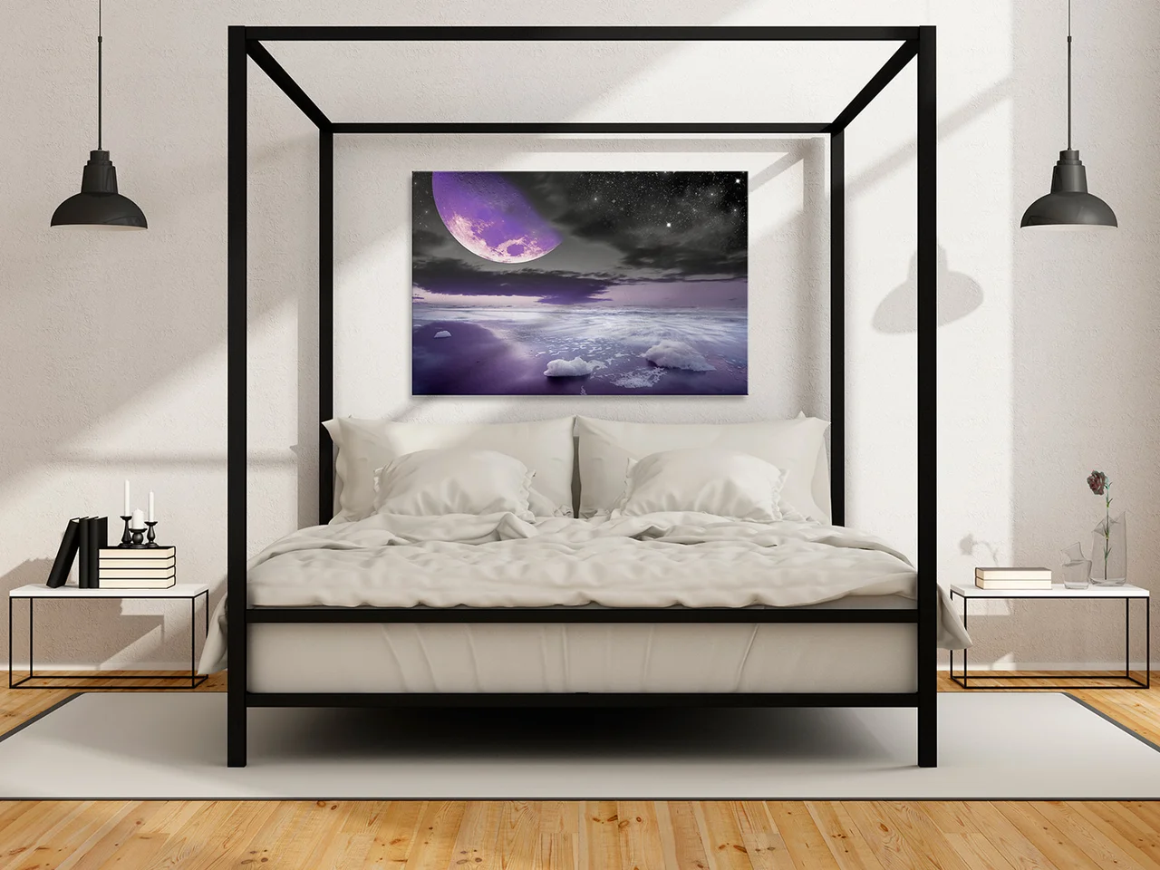 Nocne halo - nowoczesny obraz do sypialni