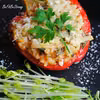 Papryki i pomidory faszerowane aromatycznym risotto i fetą
