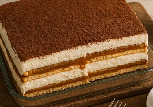 Połącz herbatniki z tą masą i schłódź. To ciasto smakuje jak najlepszy deser z cukierni!