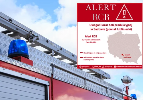 Groźny pożar na Śląsku. Ogromna akcja służb i ostrzeżenie RCB!