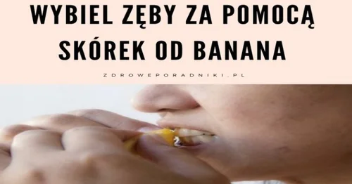 Wybiel zęby za pomocą skórek od banana