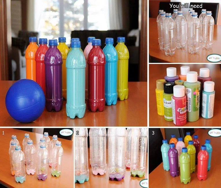 Plastikowe butelki do bilarda