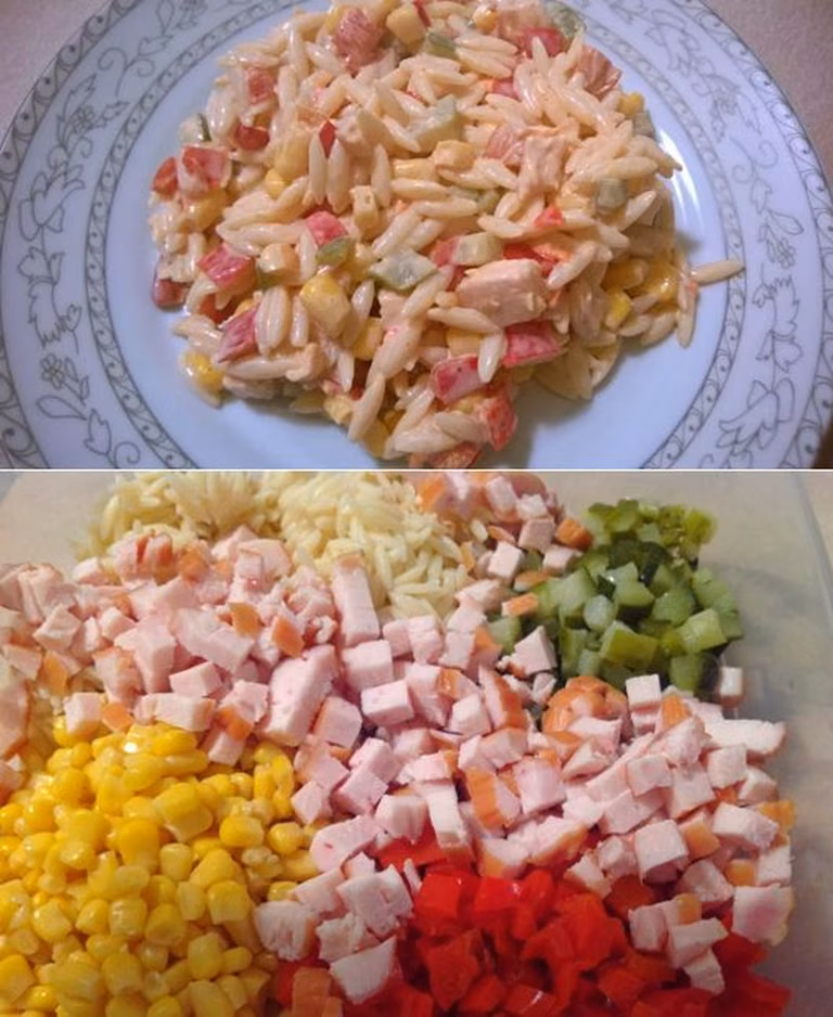 Prosta sałatka z makaronem