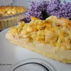 Tarta z budyniem, jabłkami i rabarbarem