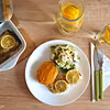 HALIBUT Z PUREE Z BATATA I GRUSZKI