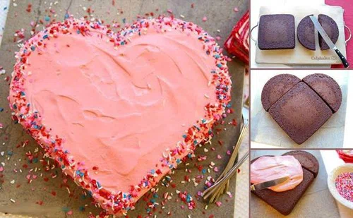 Walentynkowy tort w kształcie serca