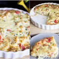 Tarta z kalafiorem i pomidorami na spodzie z ciasta francuskiego