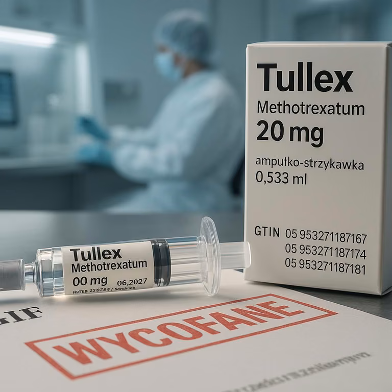 Wycofanie Tullex Methotrexatum 20 mg w Polsce – decyzja GIF o natychmiastowej wykonalności