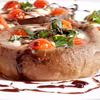 Faszerowane pieczarki w stylu Caprese.