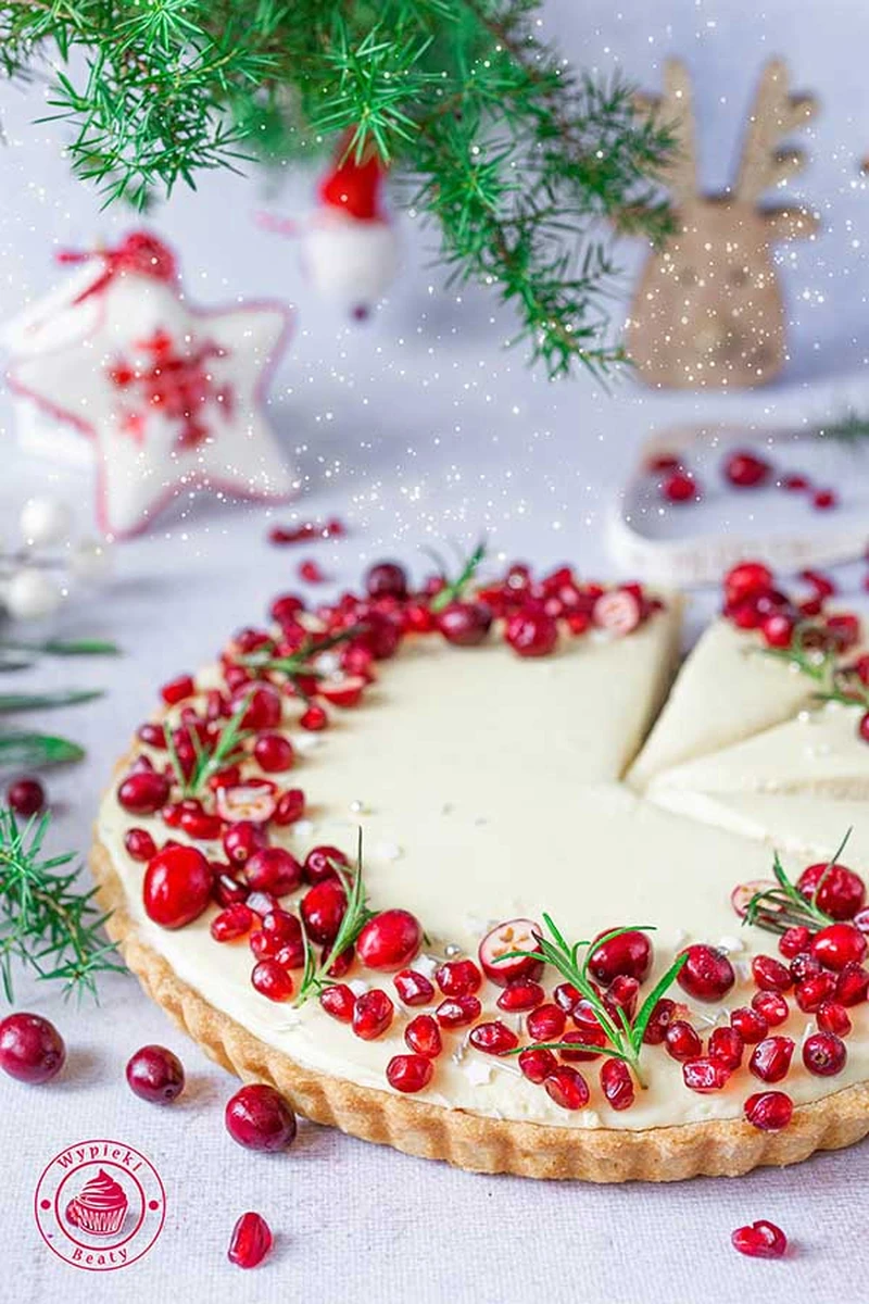 Tarta z żurawiną i białą czekoladą