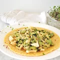 Wegański omlet z bobem i tofu