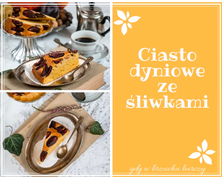 Ucierane ciasto dyniowe ze śliwkami