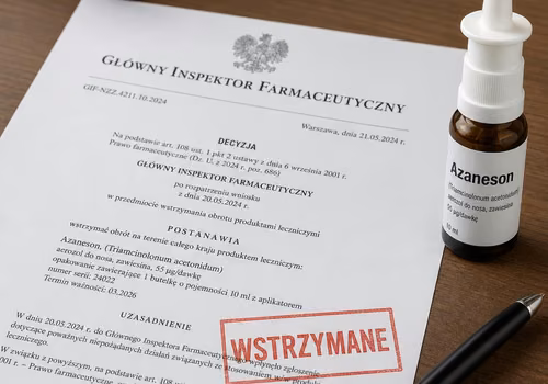 GIF wstrzymuje obrót leku Azaneson w całej Polsce — decyzja nr 14/WS/2026