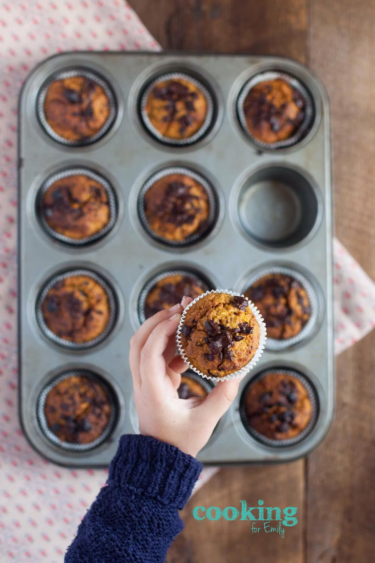 DYNIOWE MUFFINKI Z PŁATKÓW OWSIANYCH Z DODATKIEM CZEKOLADY