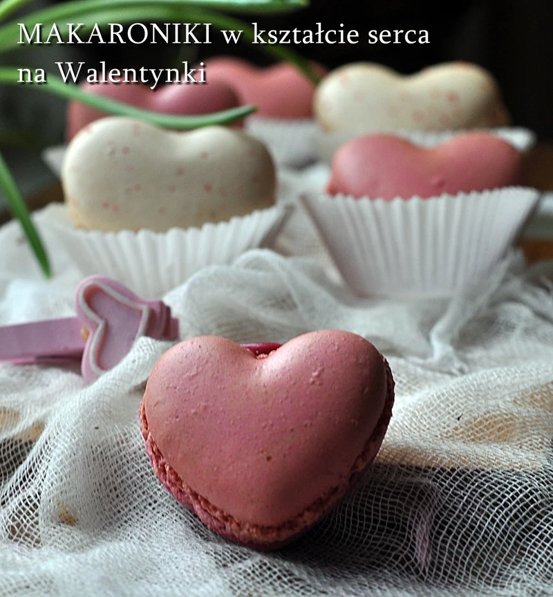 Makaroniki w kształcie serca. Makaroniki na Walentynki.