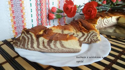 Sernik zebra czekoladowo waniliowy.