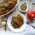Kaszotto z kaszy gryczanej z pieczarkami i pomidorami – przepis krok po kroku