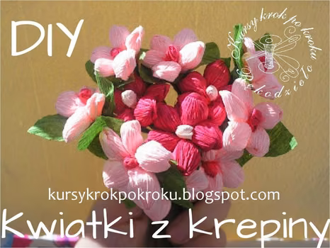 Kwiatuszki (stokrotki) z krepiny - zrobisz sam