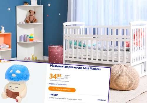 Twoje dziecko boi się ciemności? Ten pluszowy grzybek z Action świeci, gra i przytula – a kosztuje tylko 34,95 zł!