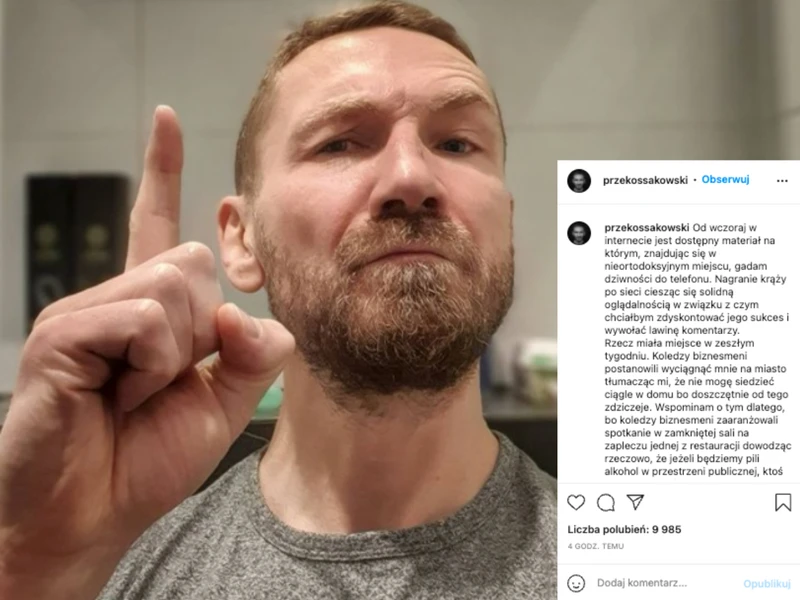 Przemysław Kossakowski tłumaczy się ze swojej "nocnej transmisji z toalety".