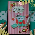 Album wodospadowy z sową, scrapbooking
