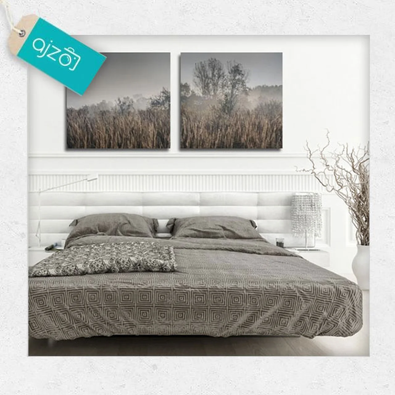 Obraz z motywem zamglonej polany o poranku do sypialni
