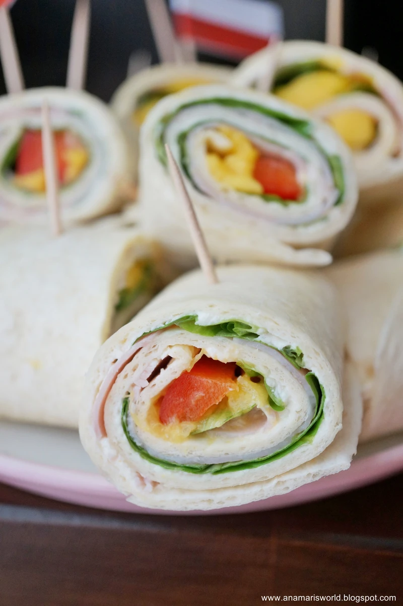 Wrap z mango, szynką i serkiem chrzanowym