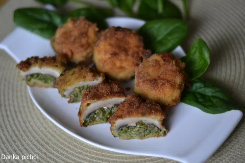 Pieczarki faszerowane szpinakiem