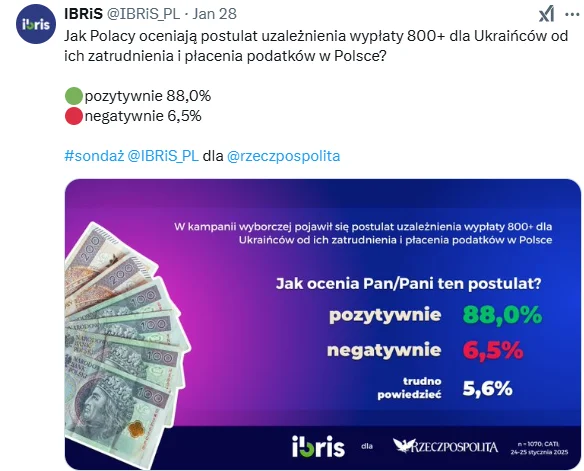Zdjęcie "Czy należy odbierać świadczenie 800 plus osobom bez pracy?" Odpowiedzi Polaków mówią same za siebie #1