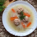 Zupa ryżanka z klopsikami z indyka