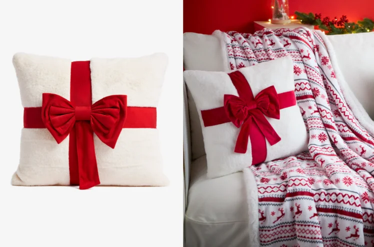 Zdjęcie Te poduszki z Pepco za 30 zł to cudo na Święta! Mięciutkie, a duże kokardy robią mega efekt -  kanapa jak z katalogu #2