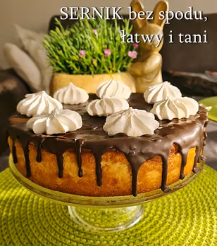 Sernik bez spodu łatwy i tani
