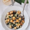 Kasza bulgur z tofu i szpinakiem
