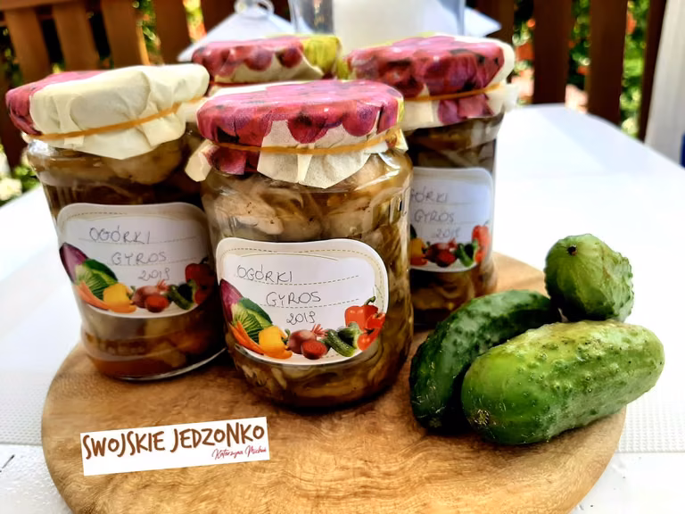 Ogórki na zimę z przyprawą gyros