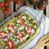 Zapiekana kasza ze szpinakiem, cukinią, serem feta i mozzarella