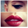 Mocny makijaż ust i oczu