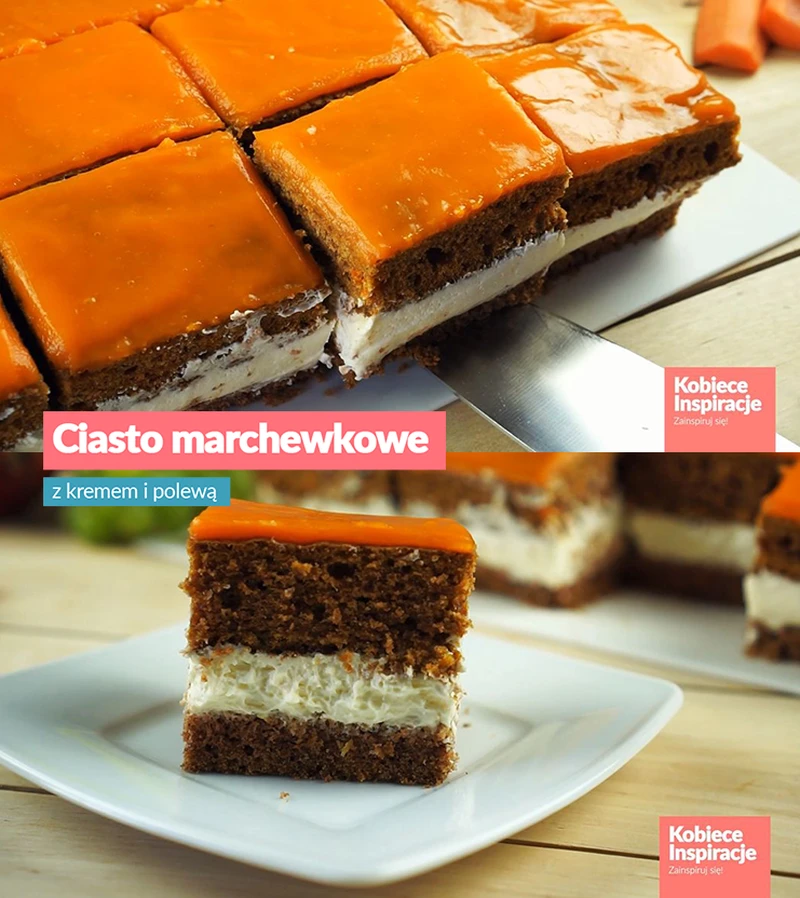 Ciasto marchewkowe z kremem i polewą