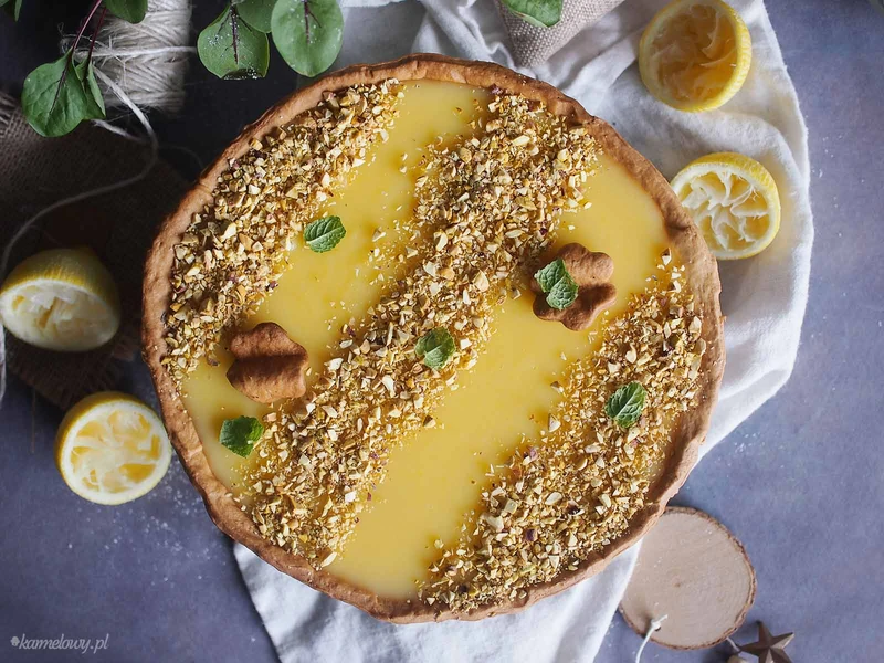 Tarta cytrynowa z pistacjami