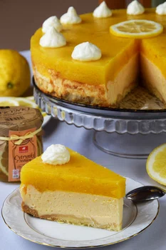 Sernik pieczony cytrynowy z musem brzoskwiniowym!