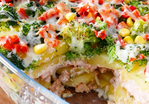 Zapiekanka ziemniaczana z brokułem